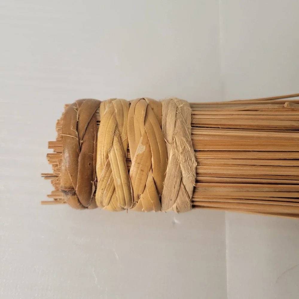 Vintage Chinese Straw Cake Tester Bundle – Woven Natural Fiber Holder